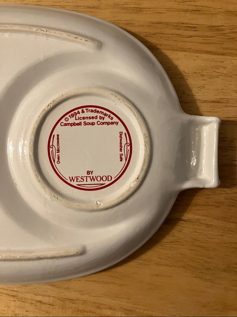 Westwood Campbell's Ceramic Serving Platter - White with Red Trim - Picture 8 of 10
